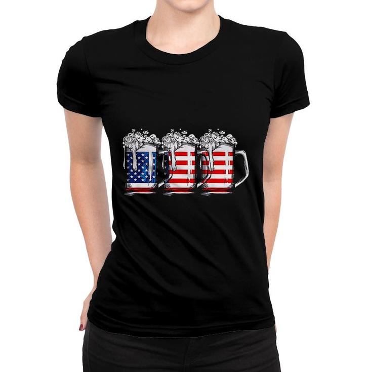 Beer American Flag Women T-shirt