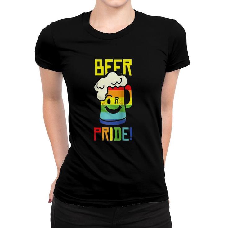 Beer Drinking Lgbt-Q Rainbow Cool Gift Raglan Baseball Tee Women T-shirt