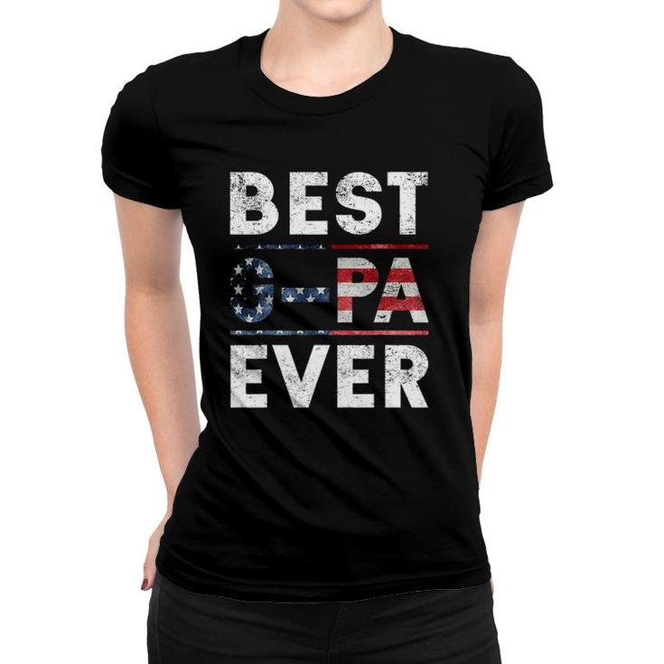 Best G-Pa Ever Vintage American Flag Parents Day Gift Women T-shirt