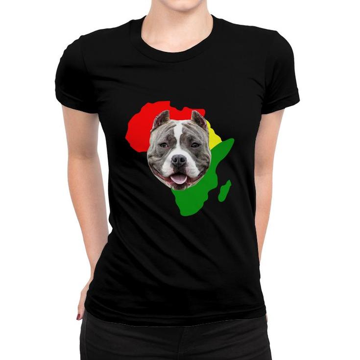 Black History Month African Map American Bully Gift For Pet Lovers Proud Black Women T-shirt