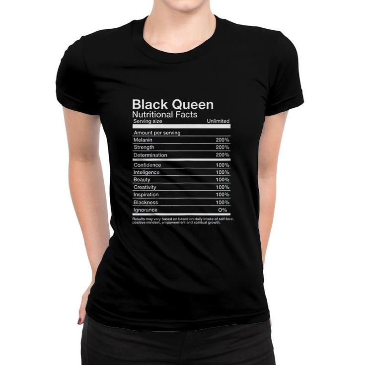 Black Queen Nutritional Facts Women T-shirt