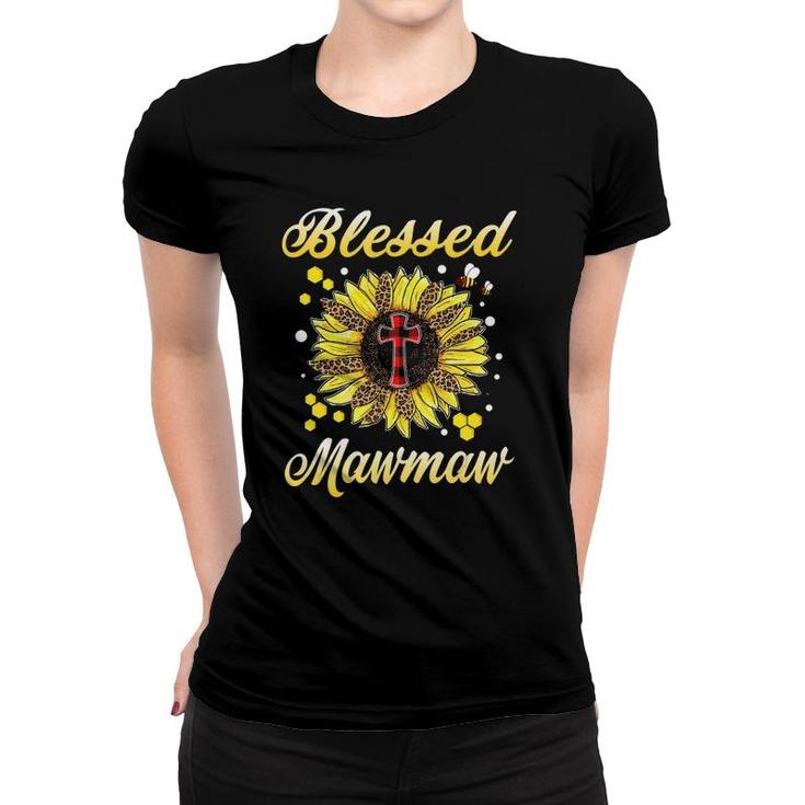 Blessed Mawmaw Cross Sunflower Mother Day Women T-shirt
