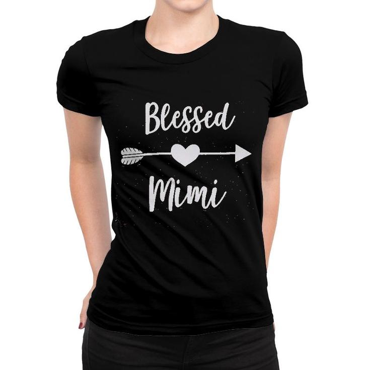 Blessed Mimi Women Grandma  Cute Heart Graphic Tops Fall Women T-shirt