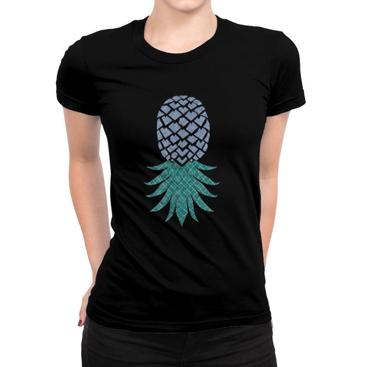 Blue Upside Down Pineapple  Women T-shirt