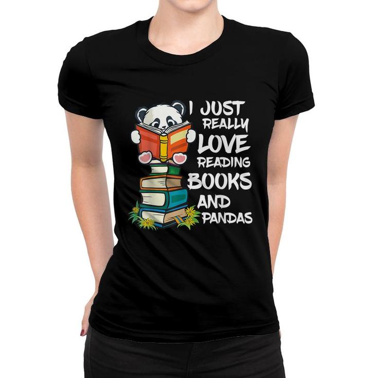 Book Lover  Kids Panda Lover Book Reading  Women T-shirt