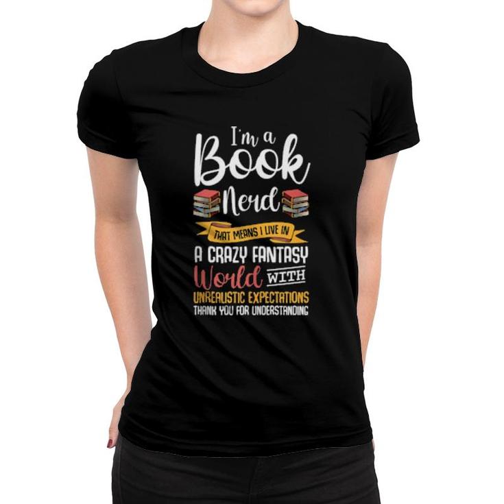 Book Nerd Reading Bookworm Geeky Hobby Passion  Women T-shirt