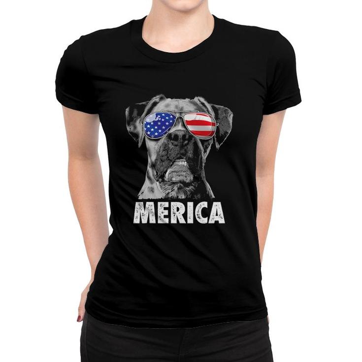 Boxer 4Th Of July Merica Sunglasses Men Usa American Flag Women T-shirt