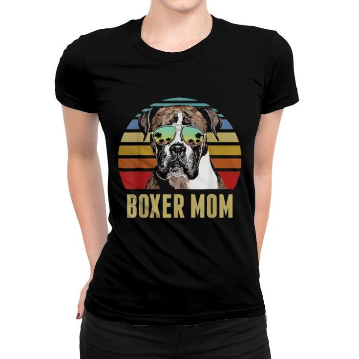 Boxer Best Dog Mom Ever Retro Sunset Beach Vibe  Women T-shirt