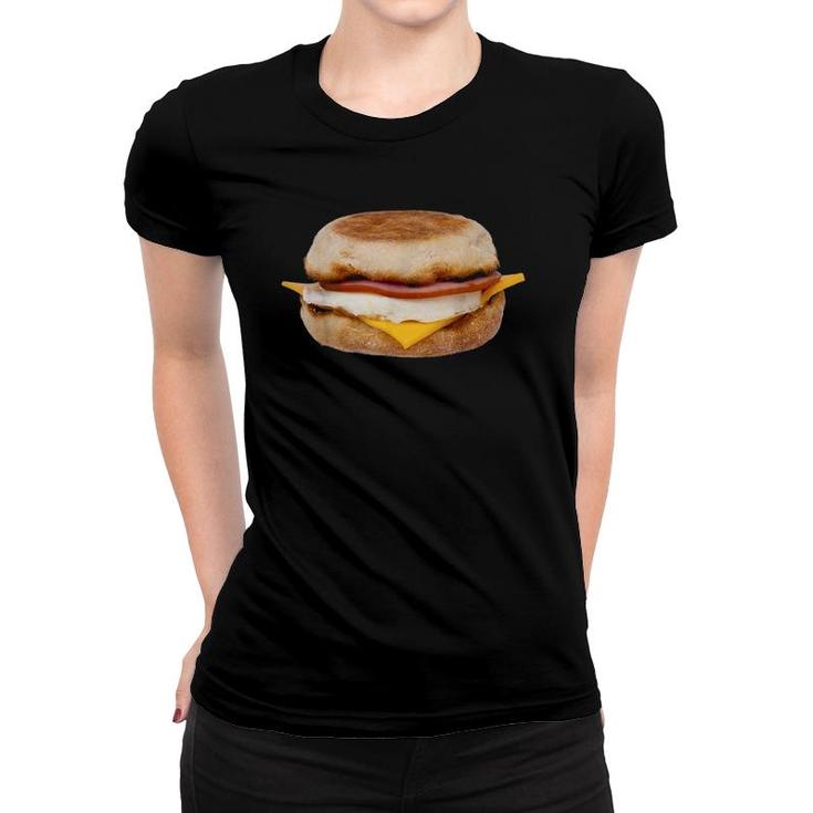 Breakfast Sandwich  Eggs Cheese Savory Ham Women T-shirt
