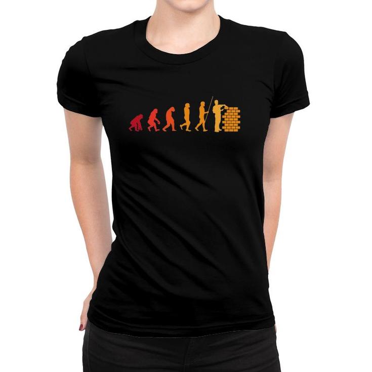 Bricklayer Evolution Funny Wall Builder Gift Women T-shirt