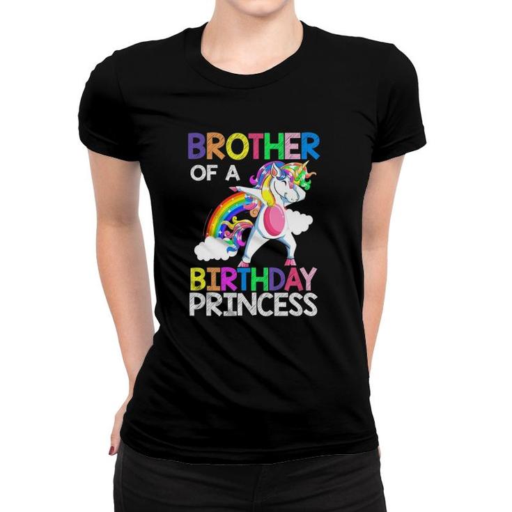 Brother Of The Birthday Princess Unicorn Rainbow Gifts Women T-shirt