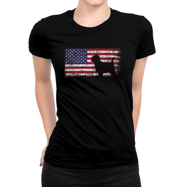 Cairn Terrier American Flag I Love My Cairn Terrier Women T-shirt