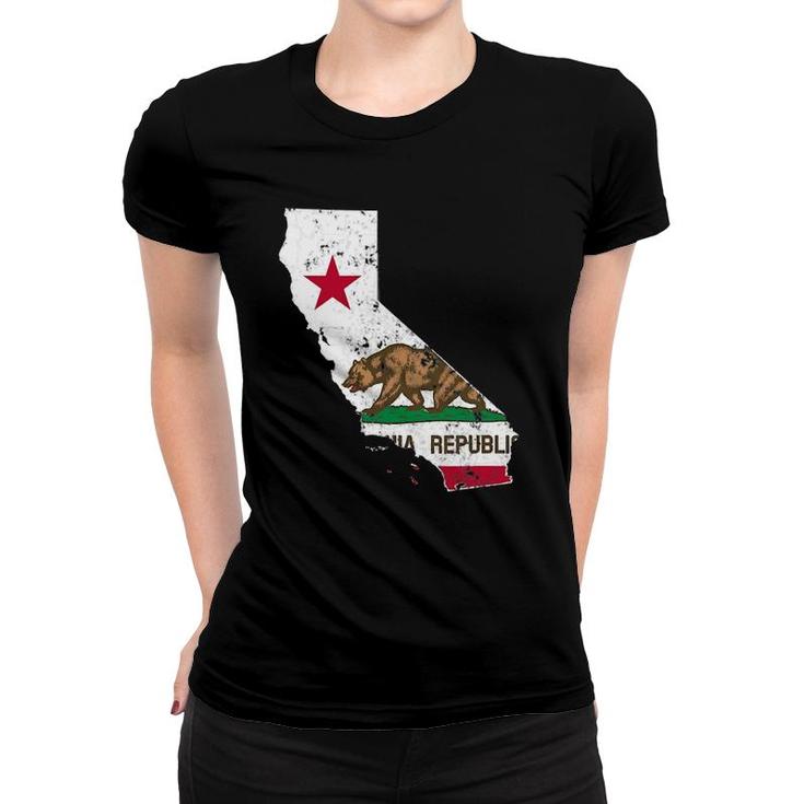 California State Flagvintage Distressed Ca Flags Women T-shirt