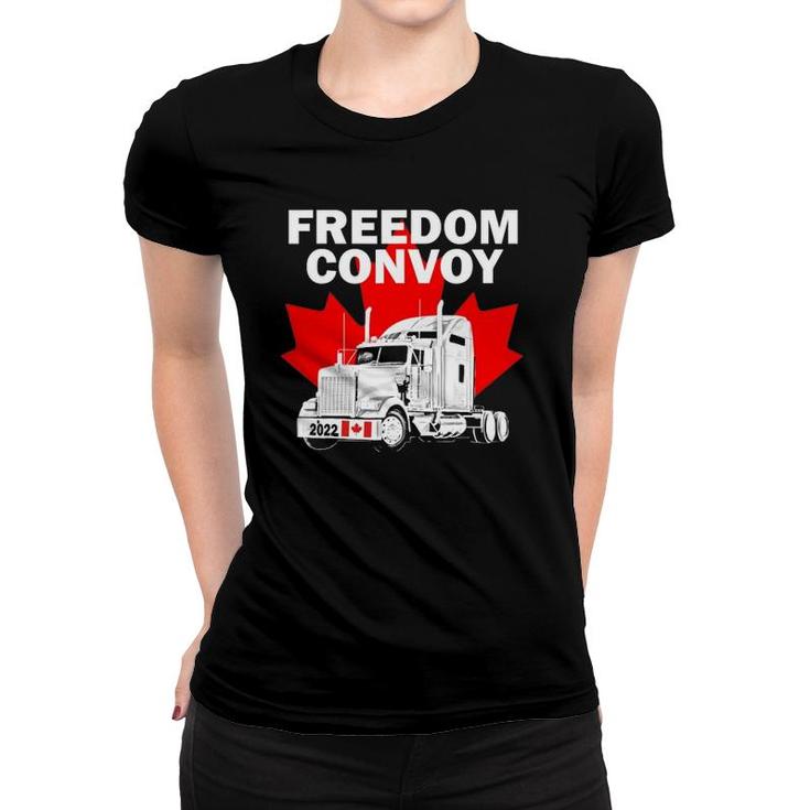 Canada Freedom Convoy 2022 Canadian Truckers Support Women T-shirt