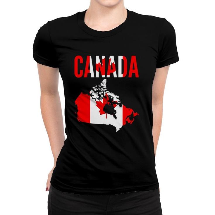 Canadian Gift - Canada Country Map Flag Women T-shirt