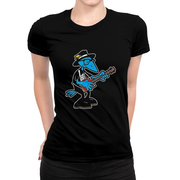 Cartoon Crow Blues Guitarist Women T-shirt