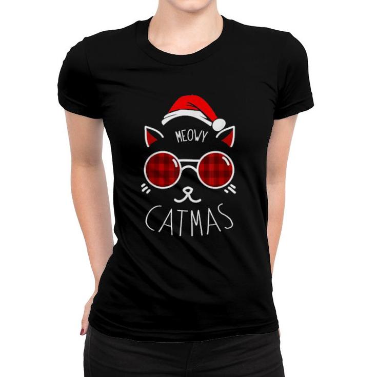 Cat Christmas Tree Meowy Catmas Xmas  Women T-shirt