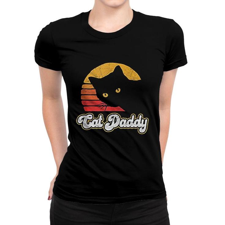 Cat Daddy  Funny Vintage Eighties Style Cat Retro Distressed Women T-shirt
