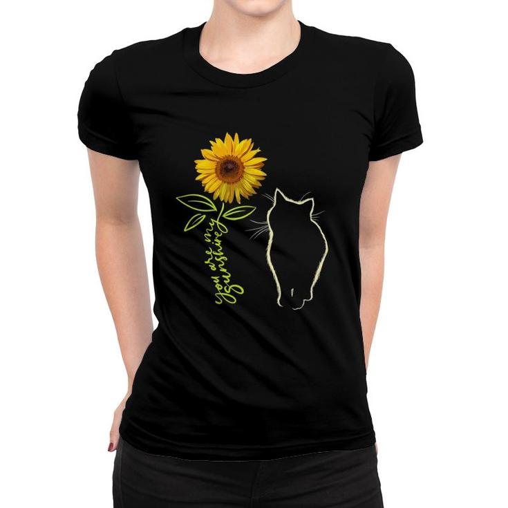 Cat Graphic Cat Sunflower Cat Sunshine  Women T-shirt