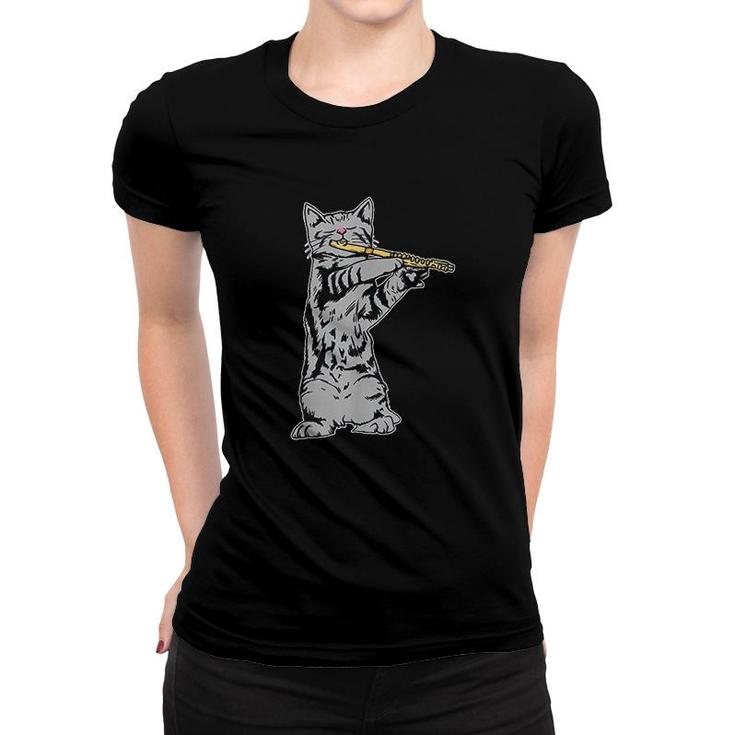 Cat Playing Flute T-Shirt Cool Musician Marching Band