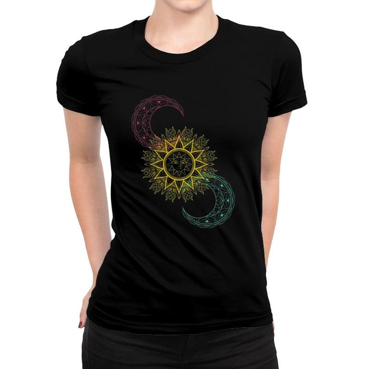 Celestial Bodies Galaxy Sun Moon Stars Outer Space Astronomy Women T-shirt