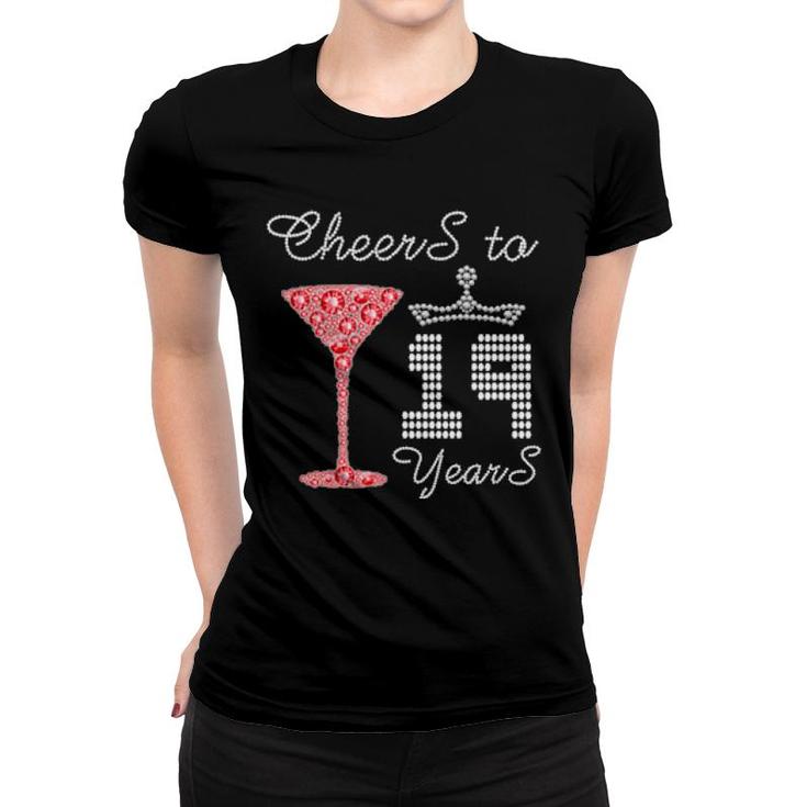 Cheers To 19 Years 19Th Birthday Party Outfit Born In 2002  Women T-shirt