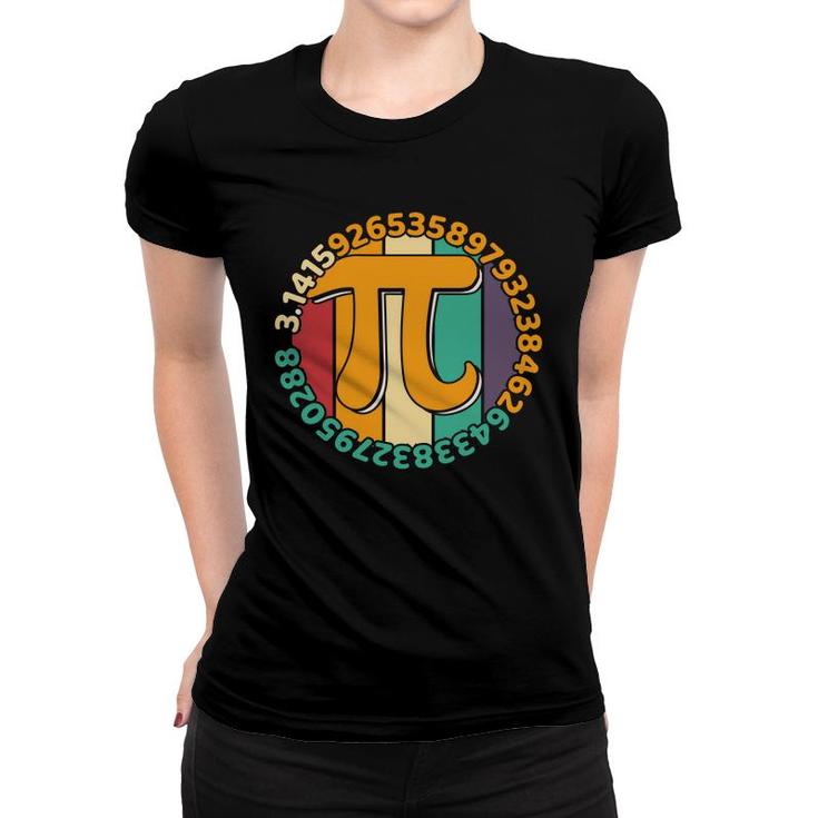Circle Number Pi Colorful Letters Happy Pi Day Women T-shirt