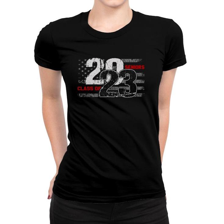 Class Of 2023 Distressed American Flag Seniors  Women T-shirt