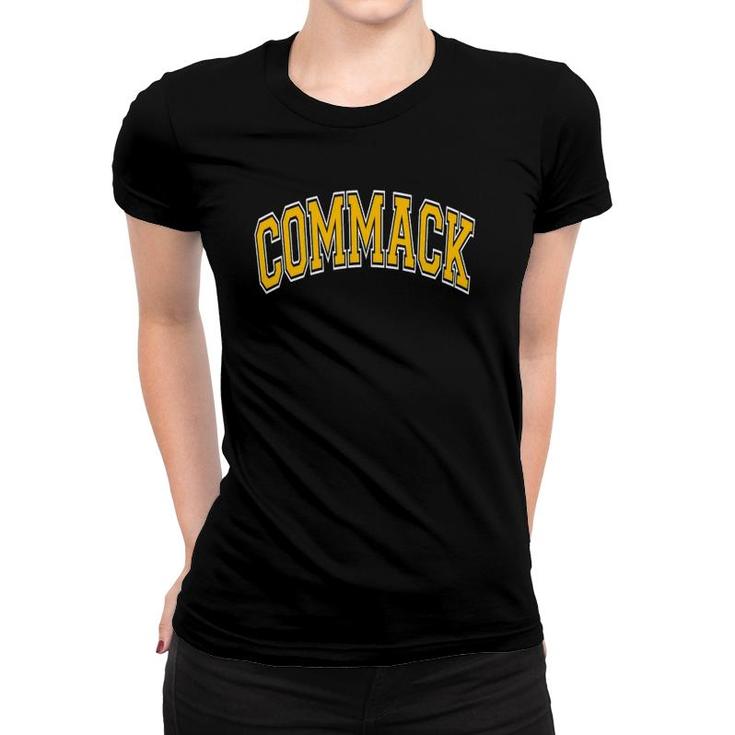 Commack Ny Varsity Style Amber Text Women T-shirt