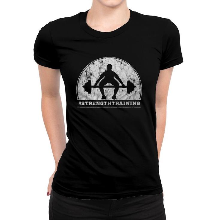 Cool Powerlifting Strength Training Vintage Gym Women T-shirt