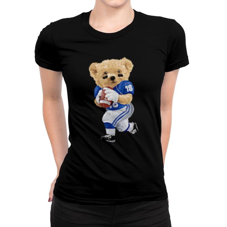 Cool Teddy Bear Playing Rugbys & Cool Designs  Women T-shirt