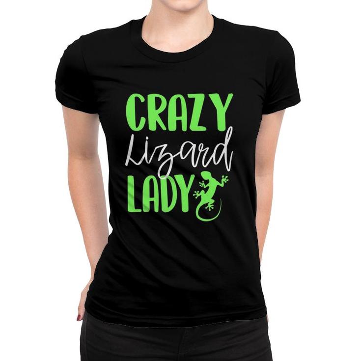 Crazy Lizard Lady Funny Owner Lover Reptile Cute Gift  Women T-shirt