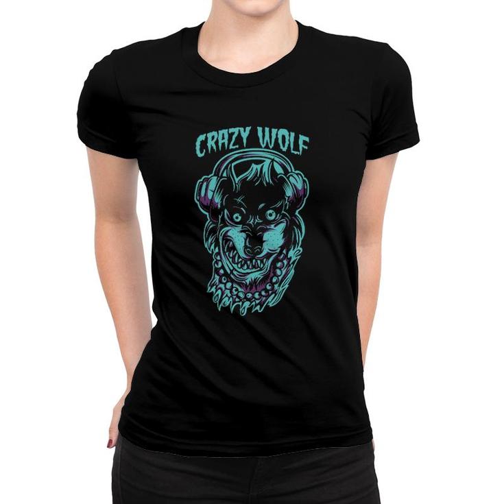 Crazy Wolf Women T-shirt