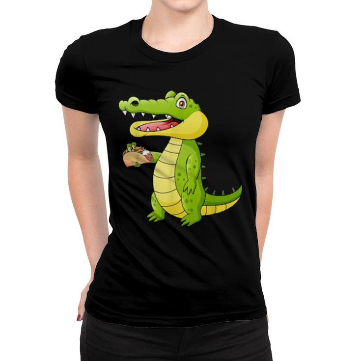 Crocodile Eat Taccos, Tacco Mexican Fast Food  Women T-shirt