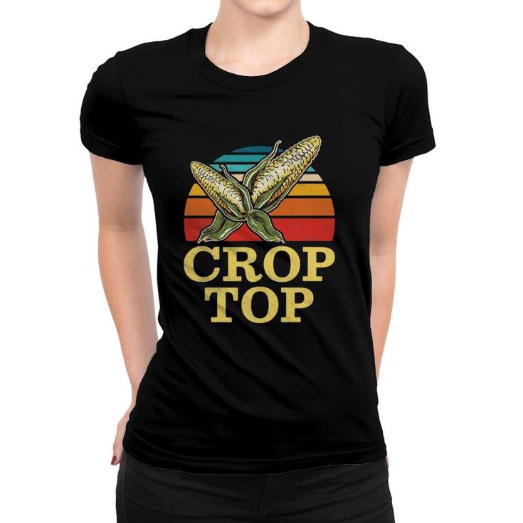 Crop Top Corn Farmer Retro Vintage Women T-shirt