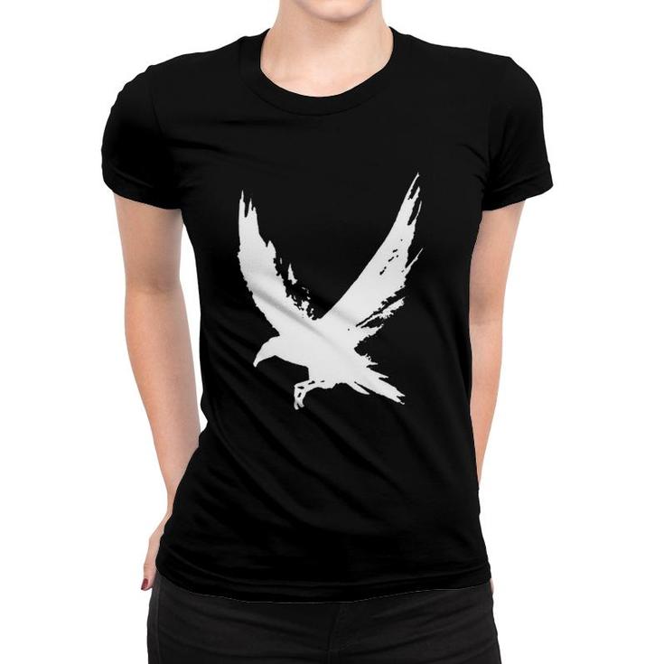 Crow Raven  Distressed Flying Bird Crow Tee Women T-shirt