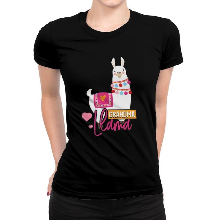 Cute Alpaca Funny Grandmother Graphic Gift Grandma Llama Women T-shirt