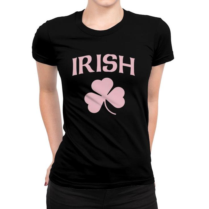Cute Girly Irish Pink Shamrock St Patrick's Day Women Girls Women T-shirt