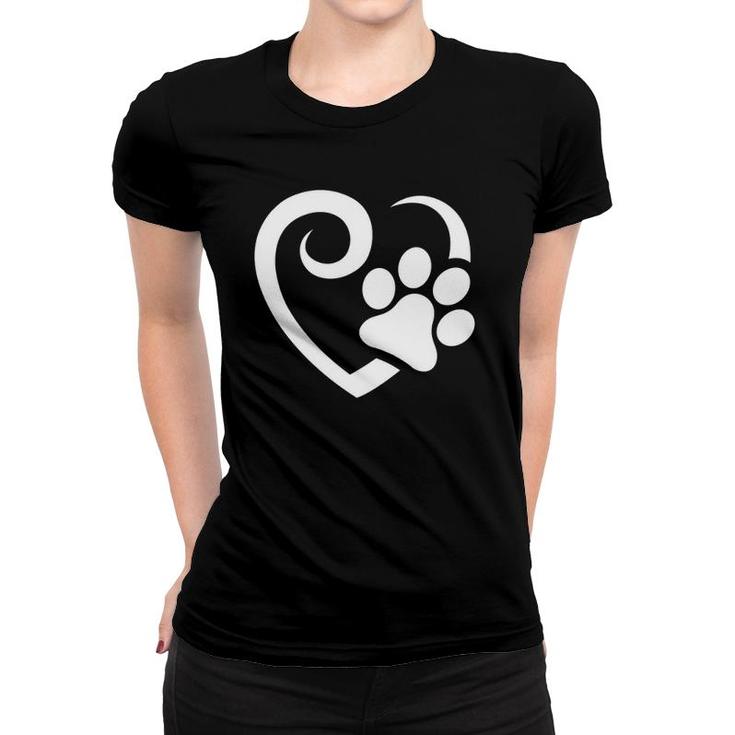 Cute Heart Pawfunny Fur Mama Rescue Animal Women T-shirt