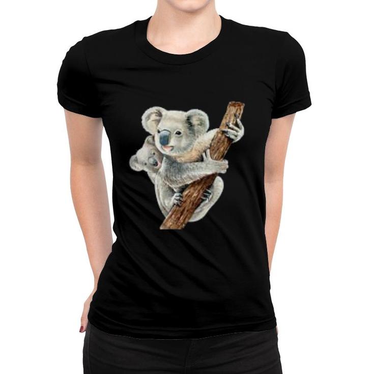 Cute Koala Bear And Baby Women T-shirt
