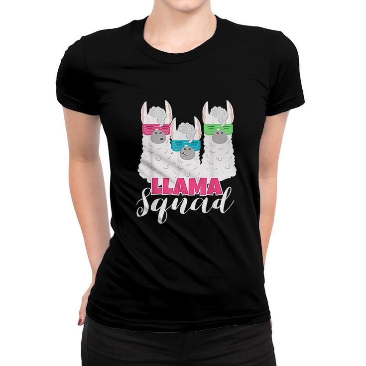 Cute Llama Squad  Retro 80s Style  Gift Women T-shirt