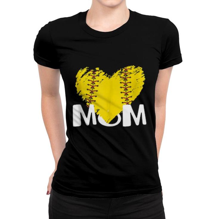 Cute Mom Softball For Proud Pitchers Mama Aunt  Women T-shirt