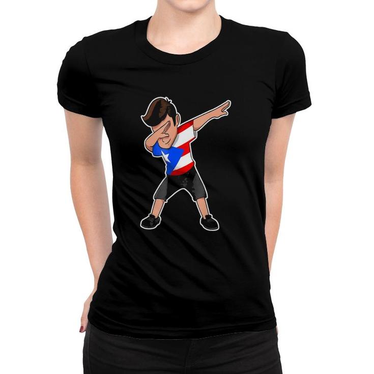 Dabbing Boy Puerto Rico Puerto Rican Flag Tee Women T-shirt