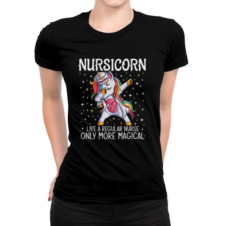 Dabbing Unicorn Nursicorn Funny Nurse Gift Women Men Cna Rn Women T-shirt