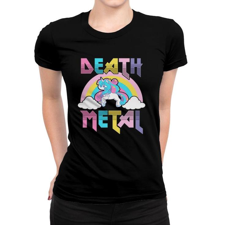 Death Metal Magical Unicorn Rocker Rock And Roll Punk Lover Women T-shirt