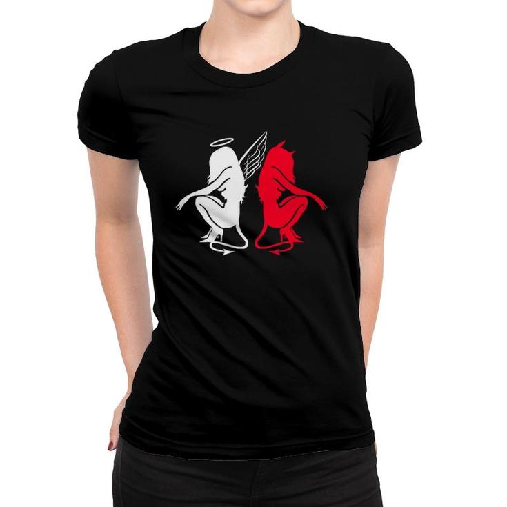 Devil And Angel Love Lovers Women Women T-shirt