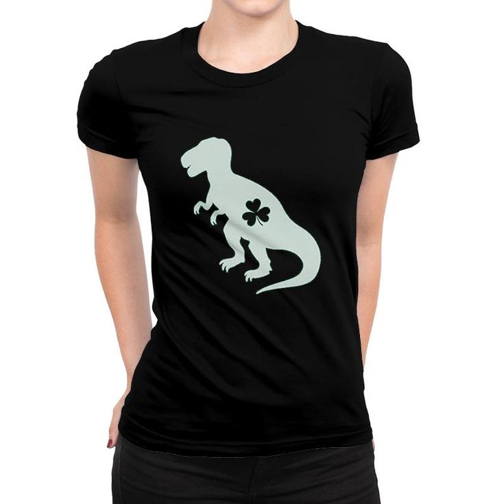 Dinosaur Clover St Patricks Day Gift Women T-shirt
