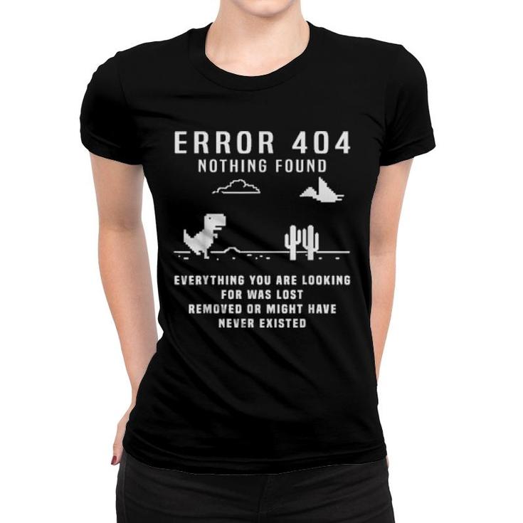 Dinosaur Error 404 Nothing Found Code Halloween 2021  Women T-shirt