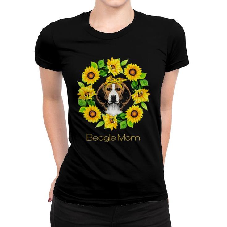 Dog Dog Mom Mothers Daysunflower Beagle Mom 525 Paws Women T-shirt