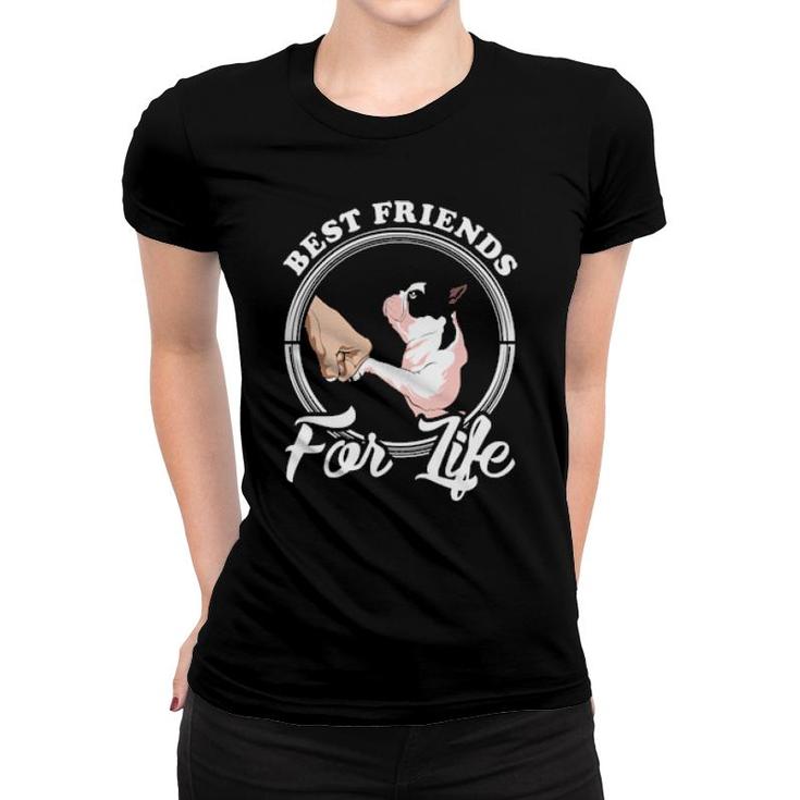 Dog French Bulldog Lover Design Best Friends For Life 282 Paws Women T-shirt
